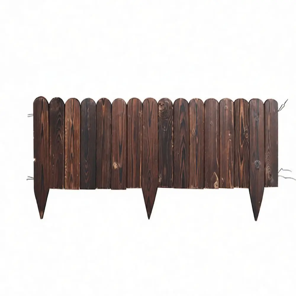 Natural Wood Garden Fencing Outdoor Decorative Barrier Carbonized Partition Lawn Edging For Backyard Vegetable Patch Layout