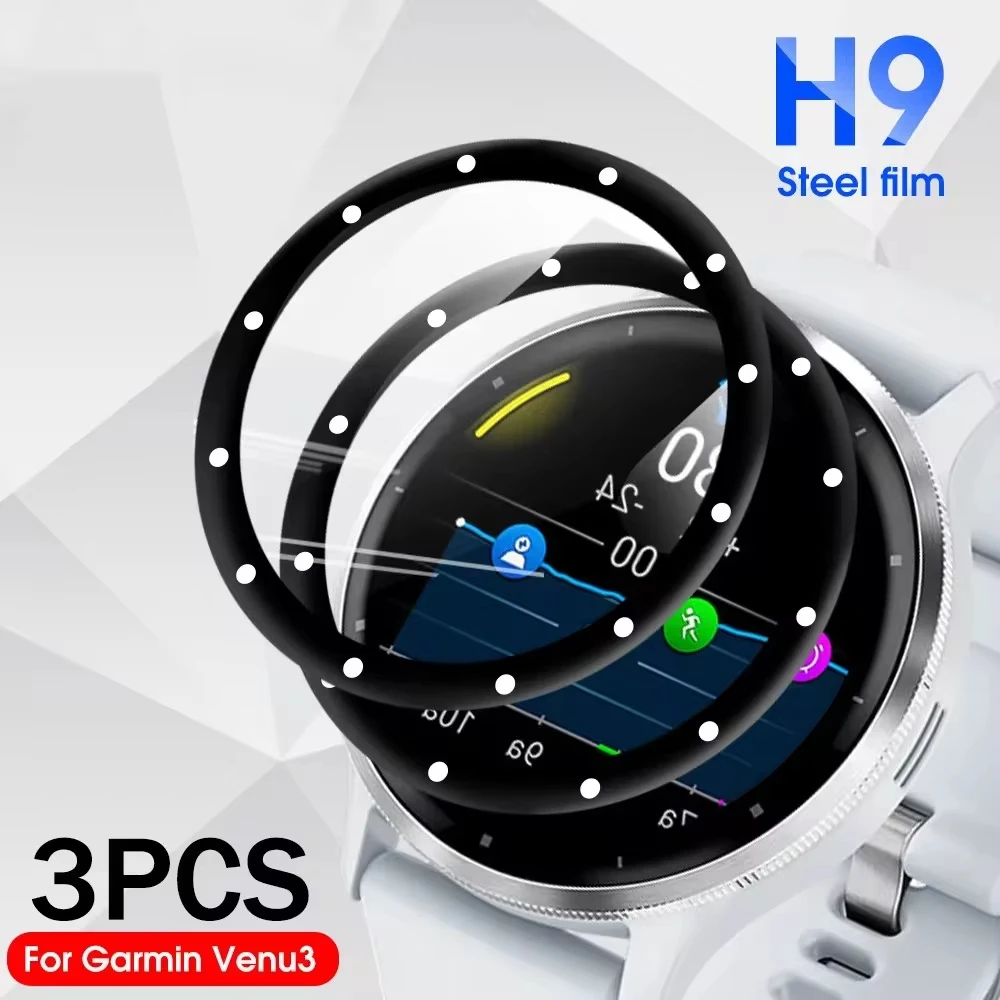 1-4 قطعة حامي الشاشة ل Garmin Venu 3 3S ثلاثية الأبعاد نهاية منحنية لينة مرنة طبقة رقيقة واقية ل Garmin Venu 3S أفلام المضادة للخدش