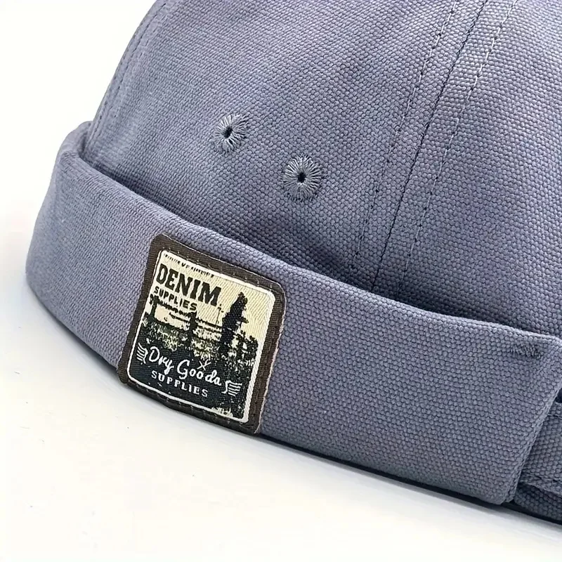 Dome Melon Cap Men Women Fashion Vintage Brimless Hat Hip Hop Landlord Hat Unisex Skullies Beanie Solid Color Docker Cap, image 5