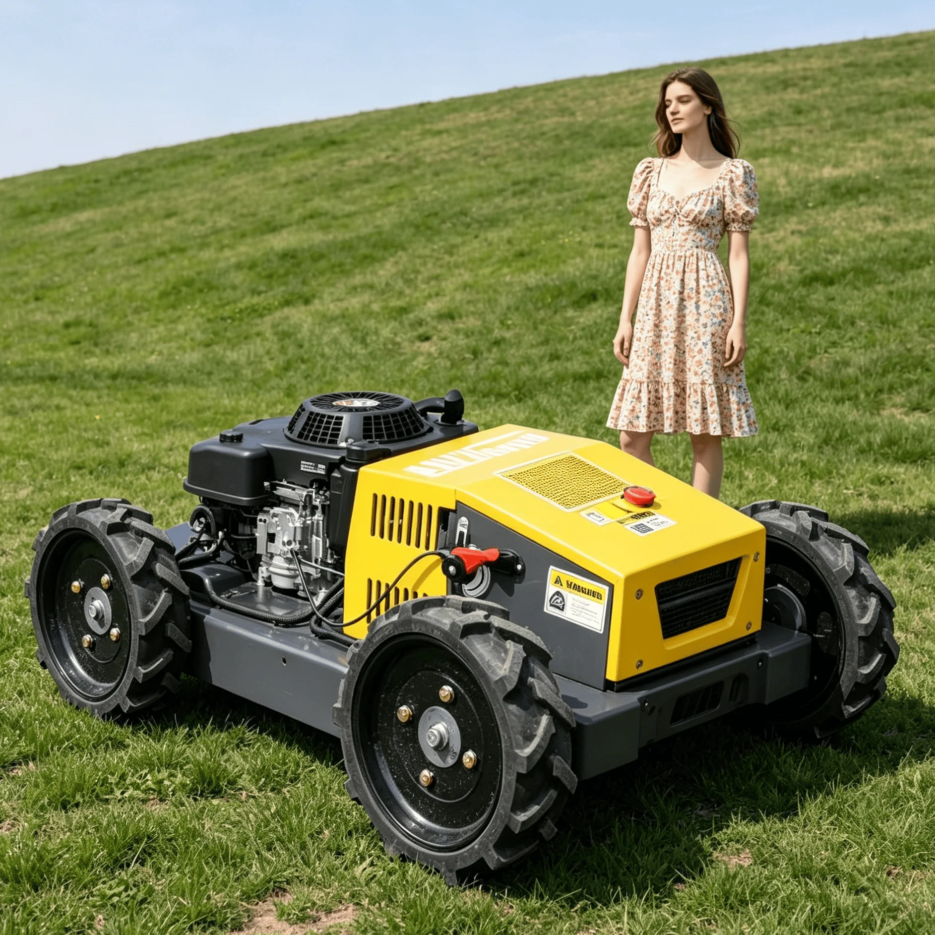 

Customized professional landscaping remote control lawn mower robot optimized cutting parts for villa hillside wild grass eradic