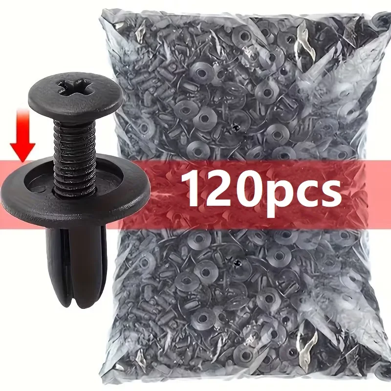 120-Piece Car Fastening Fixture Set Door Mudguard Rivet Fixing Clip Expansion Screw Buckle Tool for Car Body Bumper Edge Strip