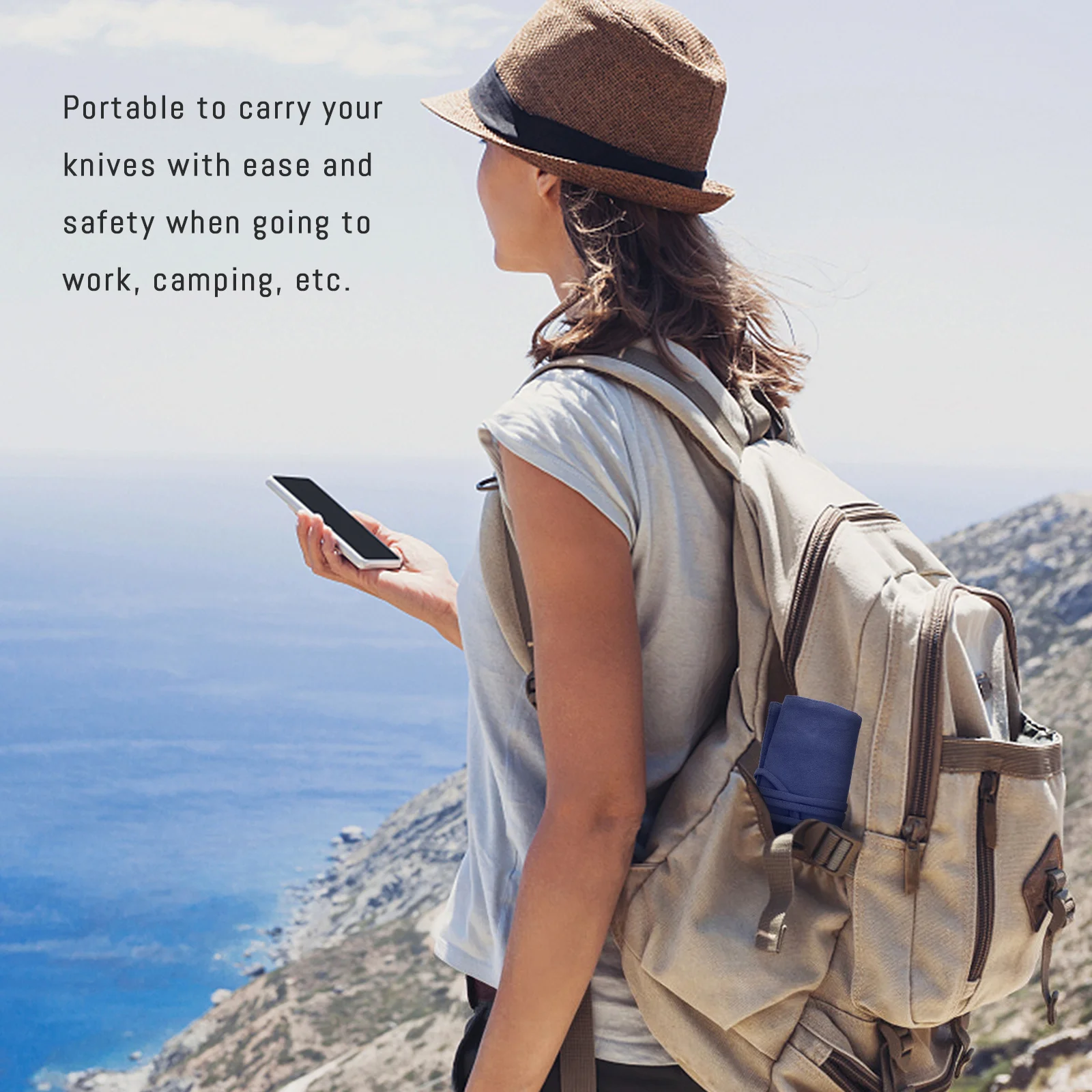 1 قطعة سكين تخزين لفة حقيبة المحمولة الفضيات المنظم للطي حقيبة قماش للتخييم أواني أدوات المائدة حقيبة السفر #6