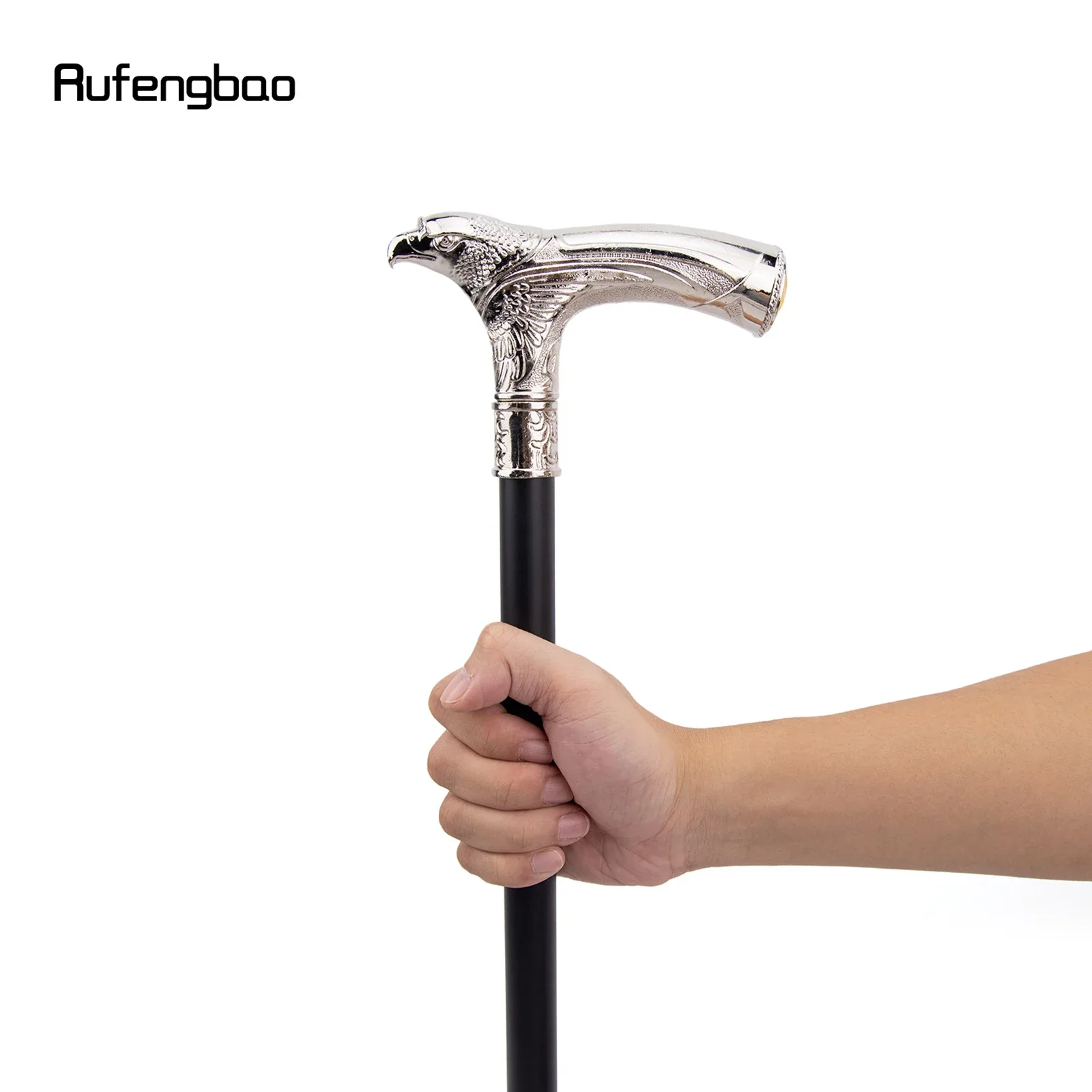 ไม้เท้าแฟชั่นหัวนกอินทรีสีขาวประดับคริสตัลแบบข้อเดียว สำหรับตกแต่ง คอสเพลย์แวมไพร์ งานปาร์ตี้ ฮาโลวีน ไม้เท้ายาว 93 ซม.