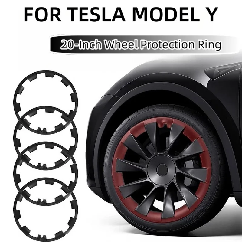4PCS Hub Protection Cap 20-Inch Wheel Caps Performance Replacement Wheel Full Rim Cover Accessories For Tesla Model Y 2020-2024