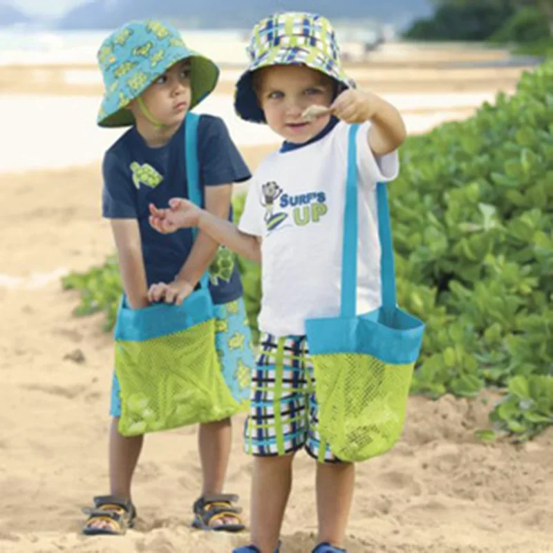Kinderen Extra Grote Strand Mesh Speelgoed Tas Kinderen Opvouwbare Zand Weg Net Tote Outdoor Netto houder Waterdichte Doek Zand Speelgoed Opslag