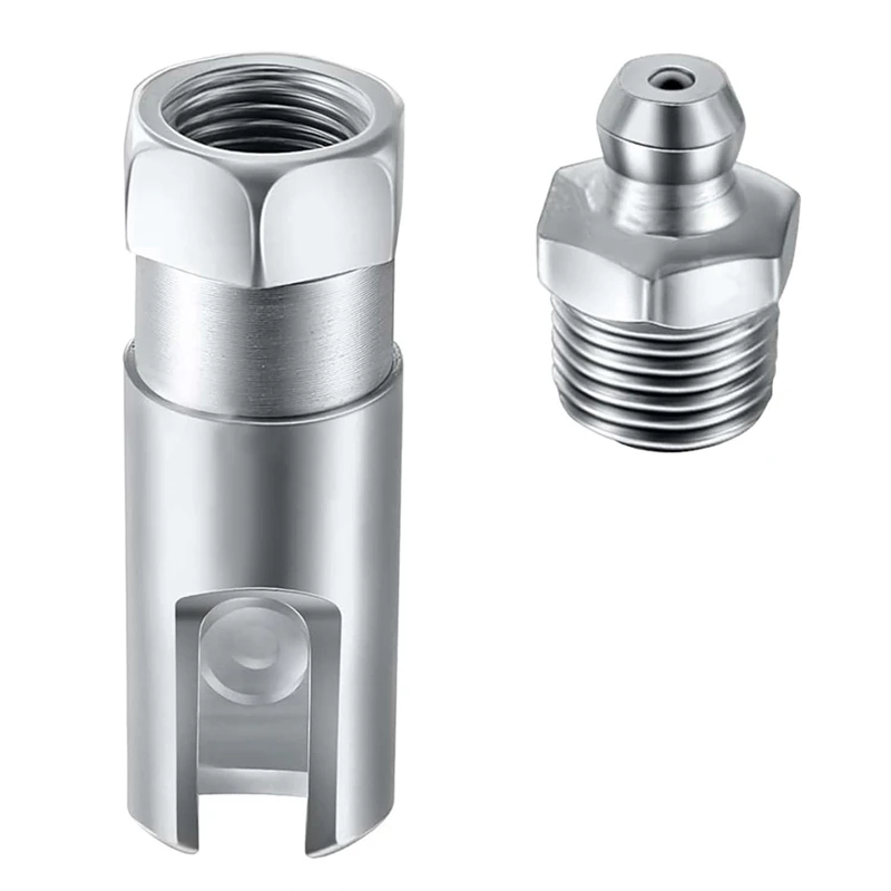 Grease Coupler Right Angle 90 Degree Push-Fit Slotted Grease Fitting With 1/8Inch NPT Threads Slotted Grease Coupler