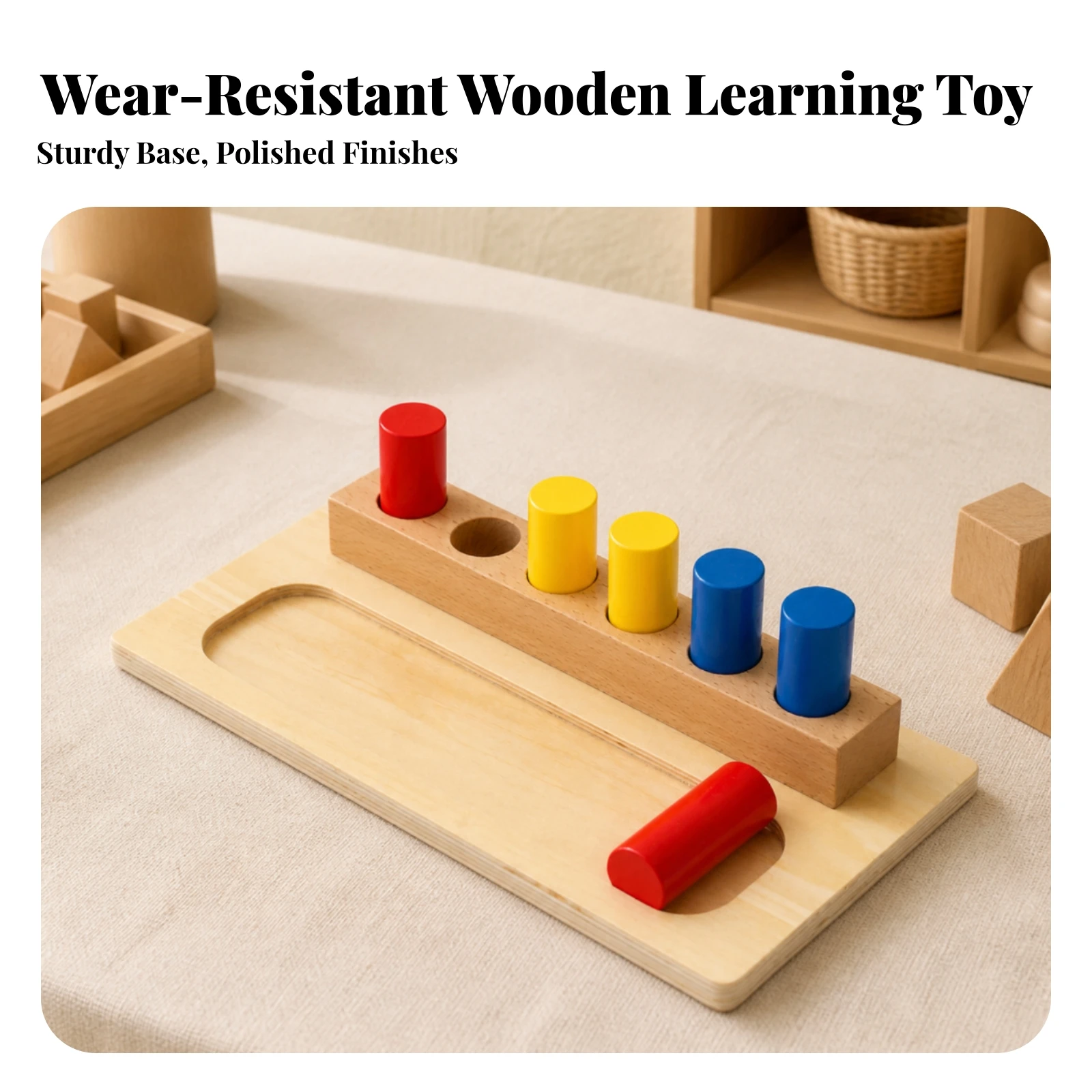 Early-Learning Toy Screenwithout Screen Wooden Geometric Toy Open-Ended Sturdy for Children Ages 3-6, Classroom, Quiet Play