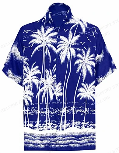 Sunrise camisa hawaiana con estampado 3d para hombre, blusa de playa, Camisas de solapa de vacaciones, Camisas de playa de árbol de coco, ropa para hombre