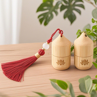 1ml Bamboo Roller Empty Bottle Skincare Containers Ancient Style Roll On Bottles Small Perfume Essential Oil With Pendant