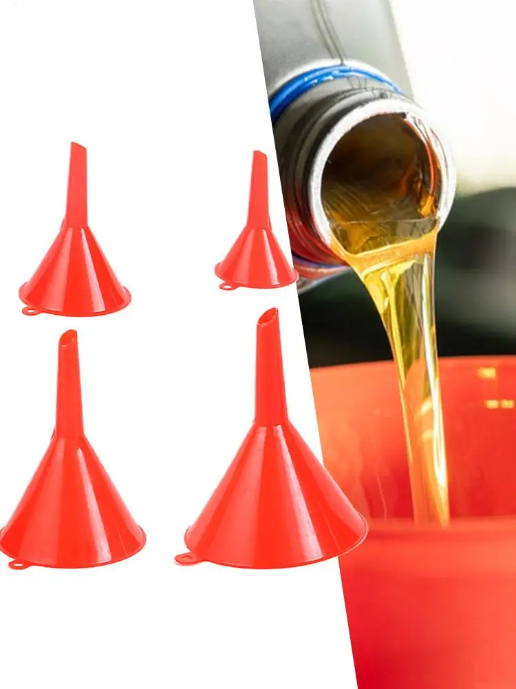 4Pcs/set Kitchen Funnel Set For Automotives Wide Mouth Bottle Funnel Household Refueling Funnel Mini Portable Oil Pot Funnels
