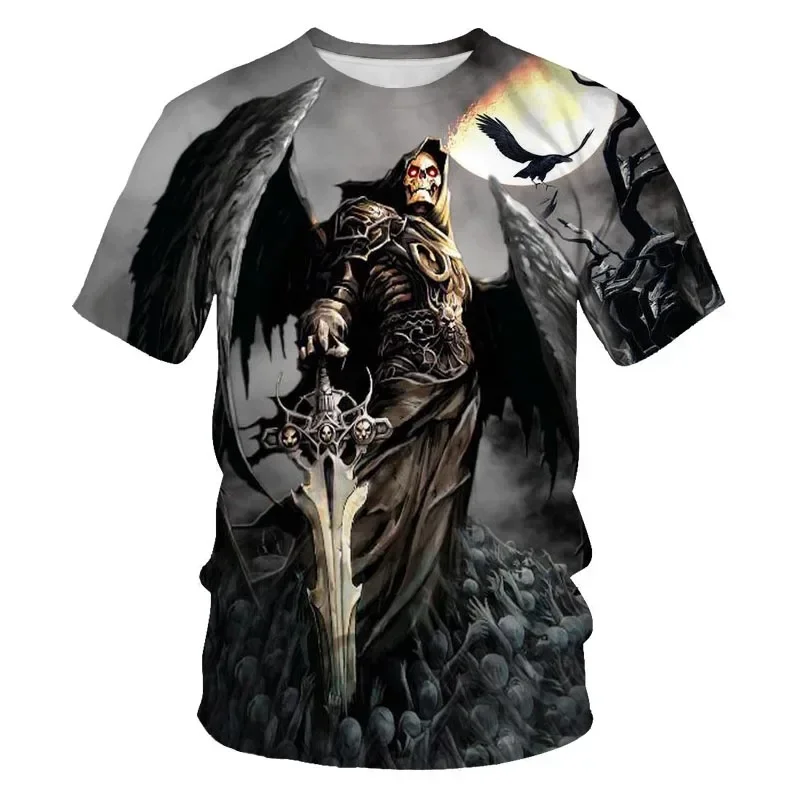 Beer Festival Thrilling Skull 3D Printed Moisture-Wicking Breathable Men's T-Shirt Urban Horror Hip-Hop Fashion Men's Clothing