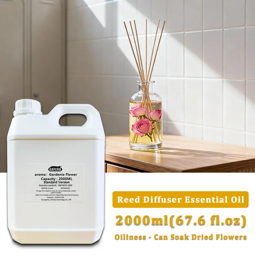 GAFERA 2000ml(67.6 fl.oz) Gardenia Flower Hotel Diffuser Supplements Essential Oil - For Reed Diffuser & Fireless Aroma Diffuser
