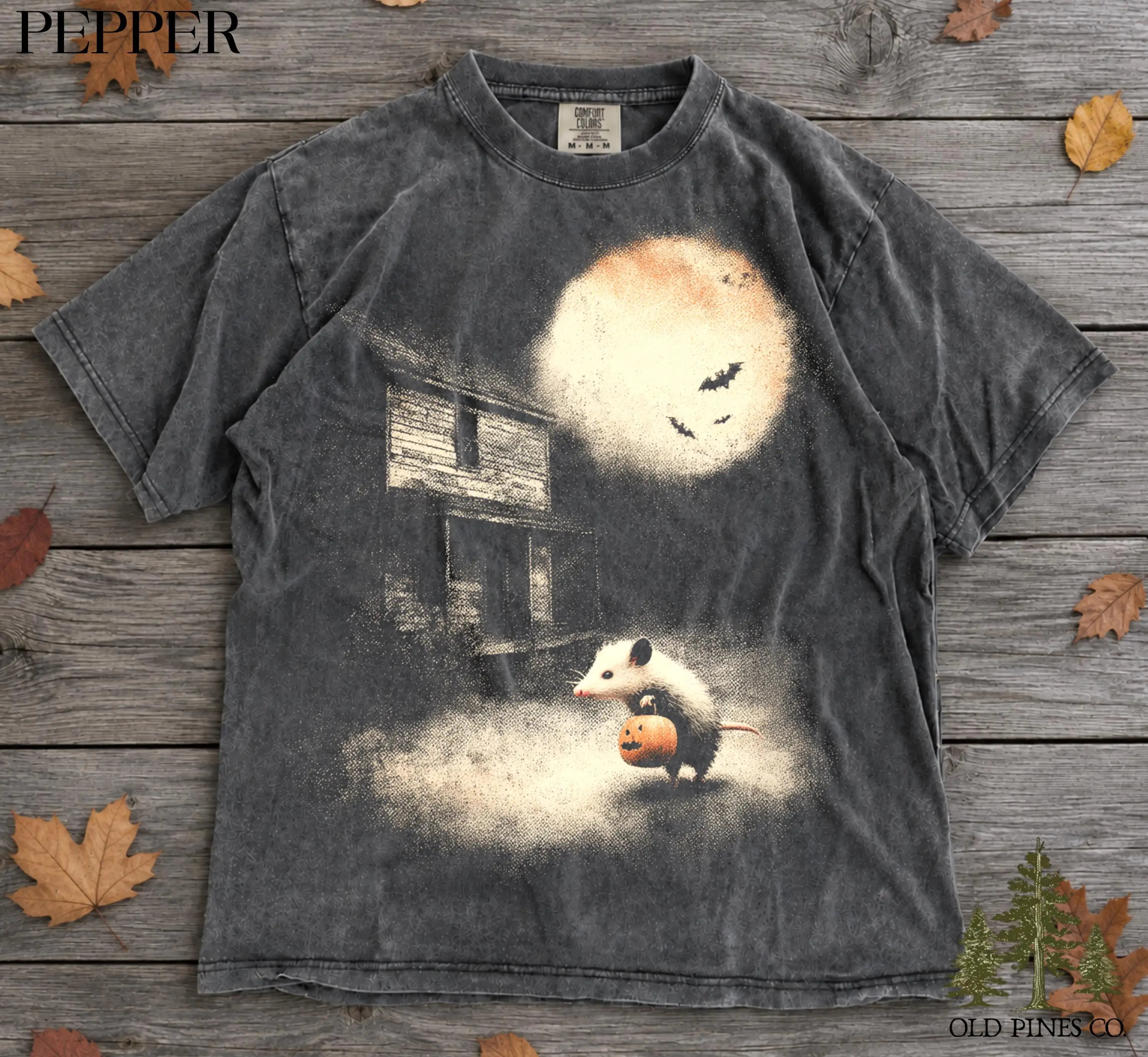 Vintage Opossum Halloween Shirt, Cute Possum Pumpkin Tee, Spooky Moon Comfort Colors Fall Graphic Shirt