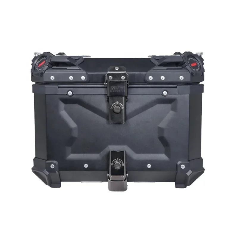 Quick-release Aluminum Alloy Motorcycle Rear Box 45L Top Case Full Black Tail Boxes Travel Suitcase Fit For All Motorbike