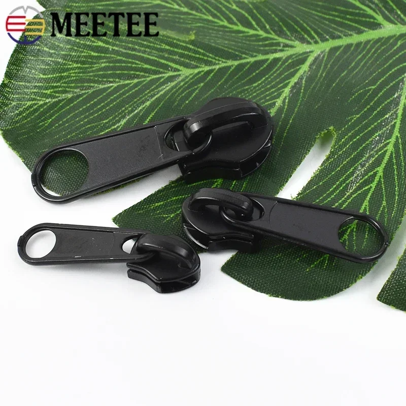 10/20/30/50Pcs 3# 5# 8# 10# Meetee Zipper Slider for Nylon Zippers Clothes Jacket Decoration Zip Head Bag Zips Puller Repair Kit