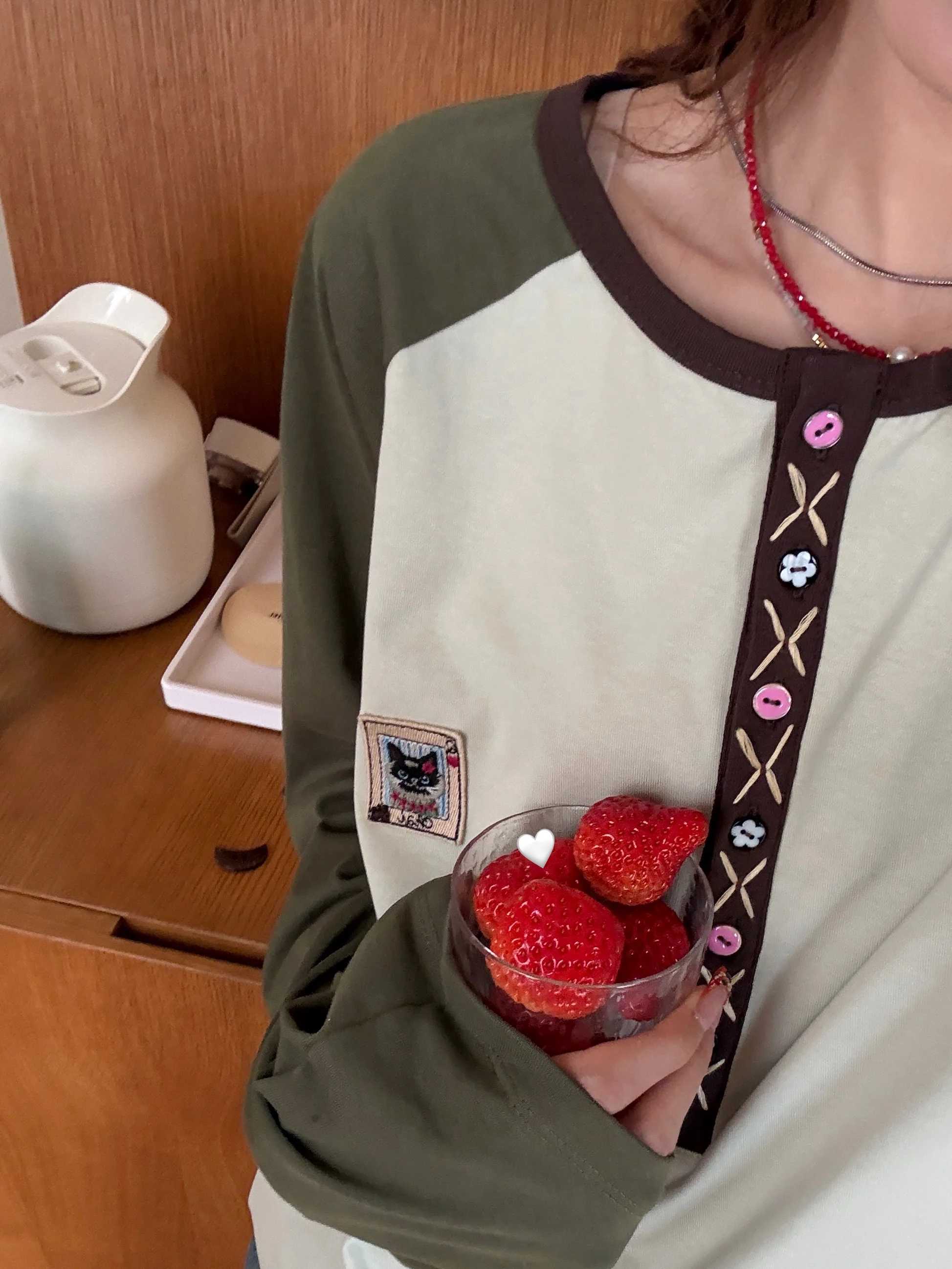 

Handmade Long Sve Sweatirt Color Blo Owner ell Button T-irt Casual Sle Cotton Breathable round Ne Top