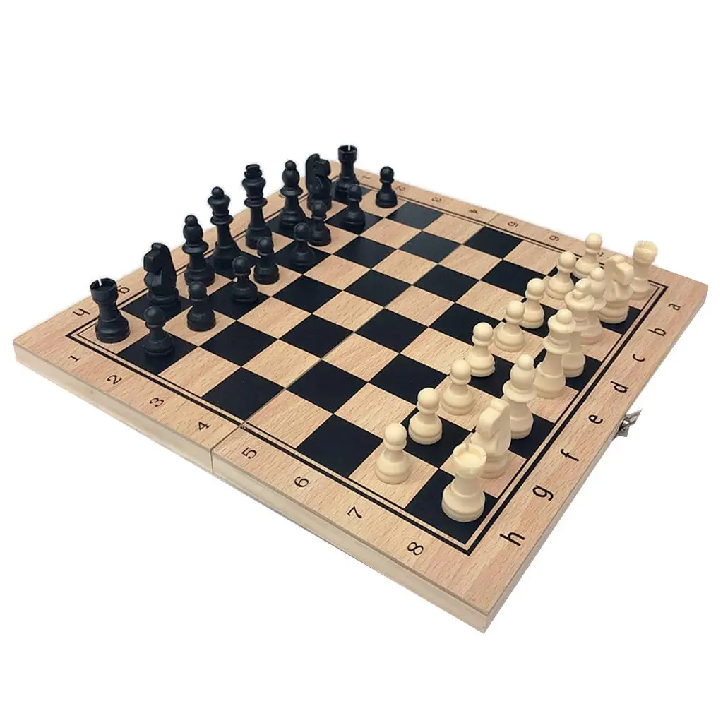 Folding 3-in-1 Wooden Chess, Checkers, Backgammon cm / / 34cm / 39cm for Choose