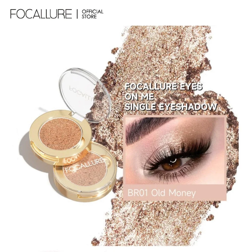 FOCALLURE 글리터 아이섀도우 팔레트, 카멜레온 단색 메탈릭 샤이니 피그먼트 쉬머 아이섀도우 파우더, 여성 메이크업 화장품