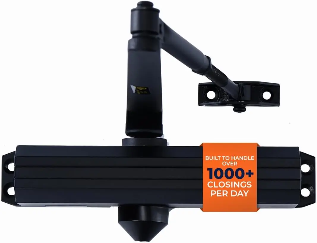 

Medium Heavy Duty Door Closer for Commercial Use, Adjustable Speed, UL Fire Rated, Matte Black