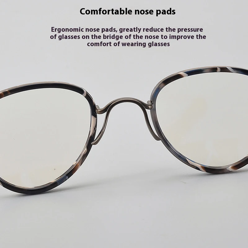 ファッションデザイナー クラシックチタンメガネ 度付きメガネフレーム レトロブランド 近視メガネ 累進多焦点メガネ