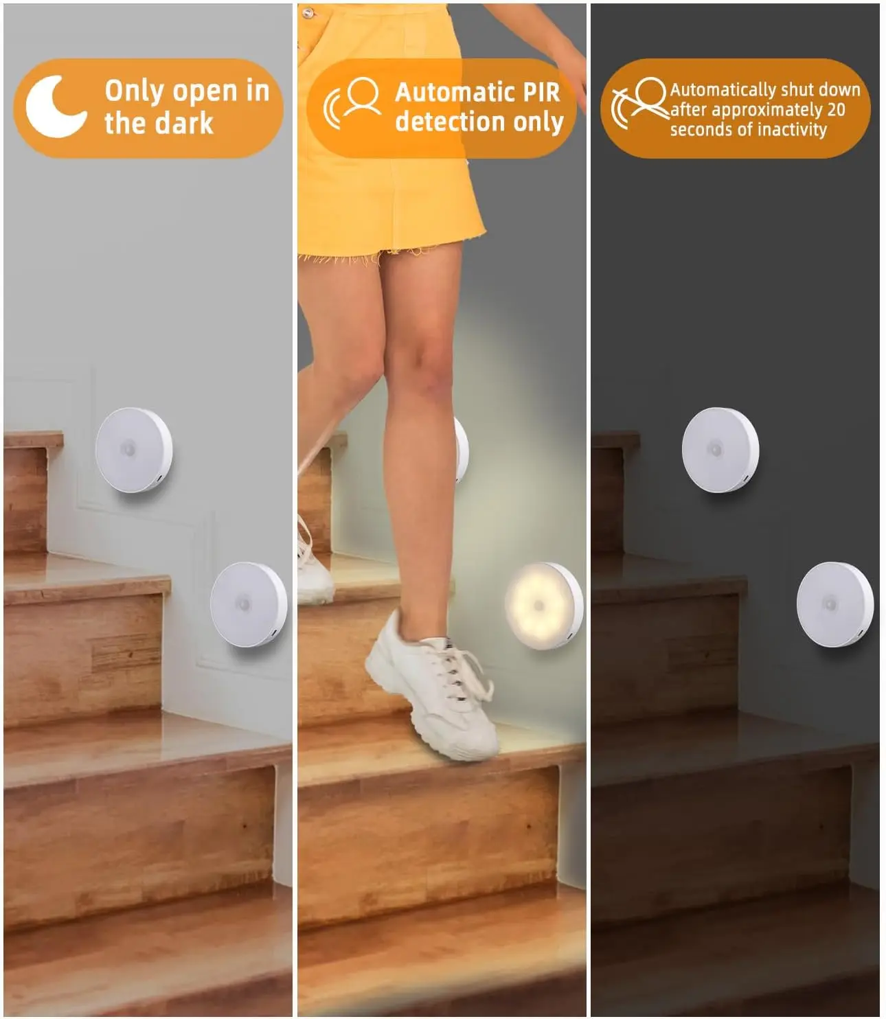 Night Lamp With Motion Sensor Light Rechargeable Wireless LED Bar Lighting 360 Rotating Magnetic For Room Bedside Table