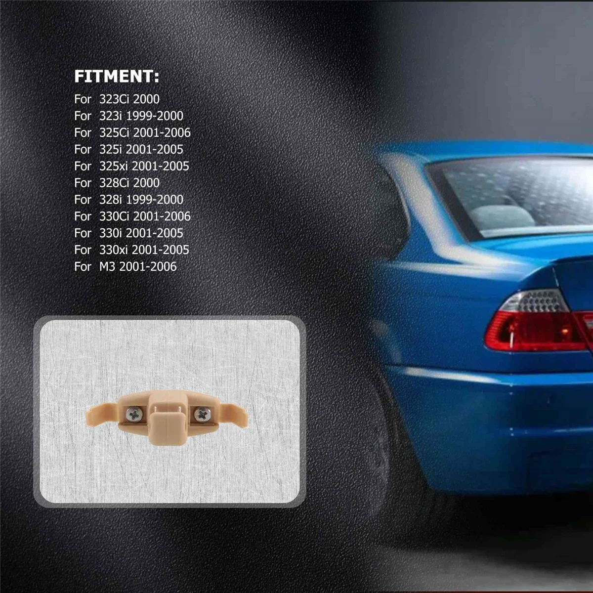 ベージュのサンバイザークリップホルダー、BMW e46 3シリーズ用ブラケット325 m3、2x、51168243575