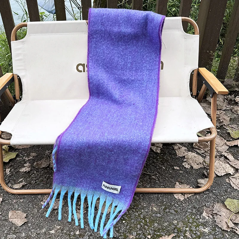 

Fashion Tassel Scarf Women Autumn Winter Warm Scarves Japanese Korean Version Versatile Unisex Thickened Simple Female Shawl