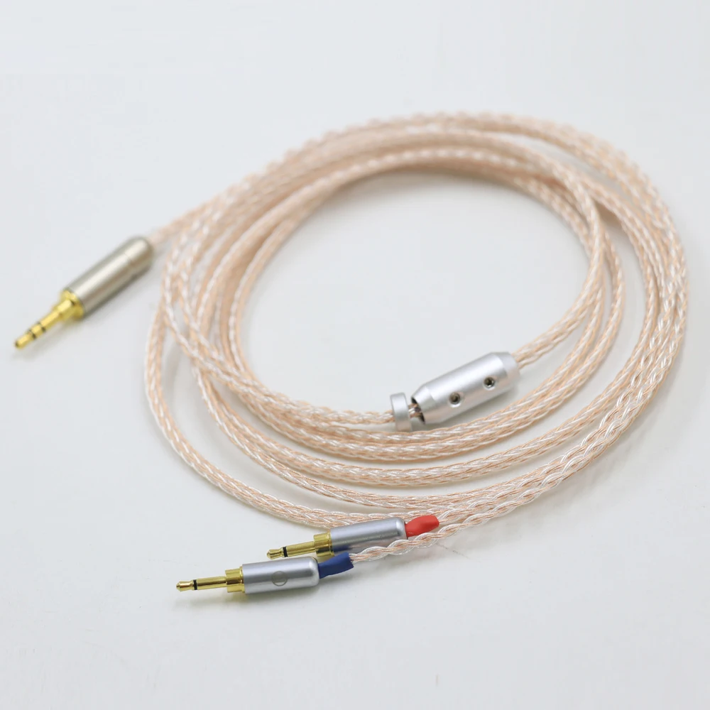 16 Core Pcocc Copper Silver Braided  2x2.5mm Earphone Cable For HIFIMAN HE1000 HE400S HE560 Oppo PM-1 PM-2 XLR/3.5mm Headphone