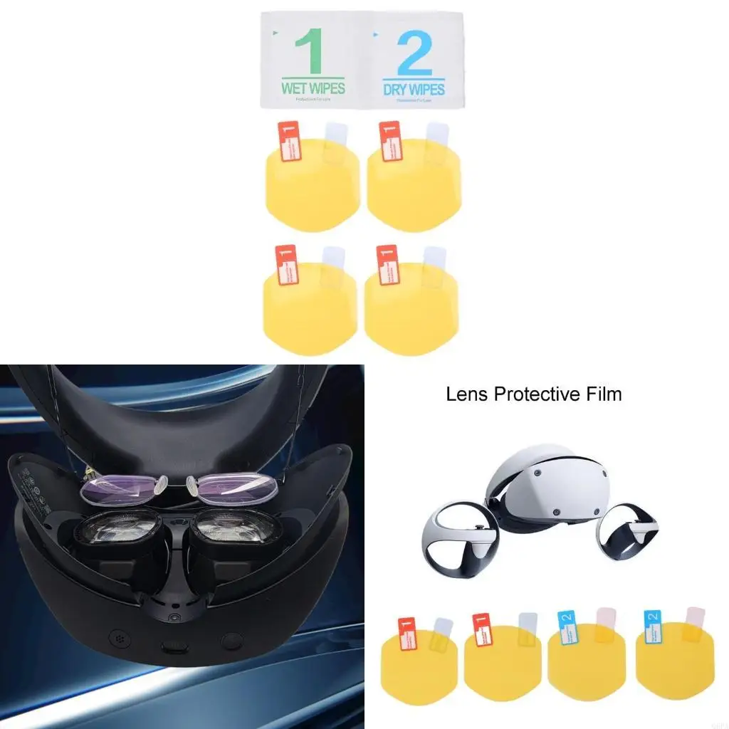 Q6PA Scratch-Resistant Glasses Clear Lens Protective Film Cover for PS VR2 Glasses Clear Cover Protectors Accessories