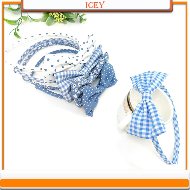 

1pc Blue Bow Children's Hair Band That Doesn't Harm Hair Cute Girl Headband New Headwear Headbands Hair Accessories