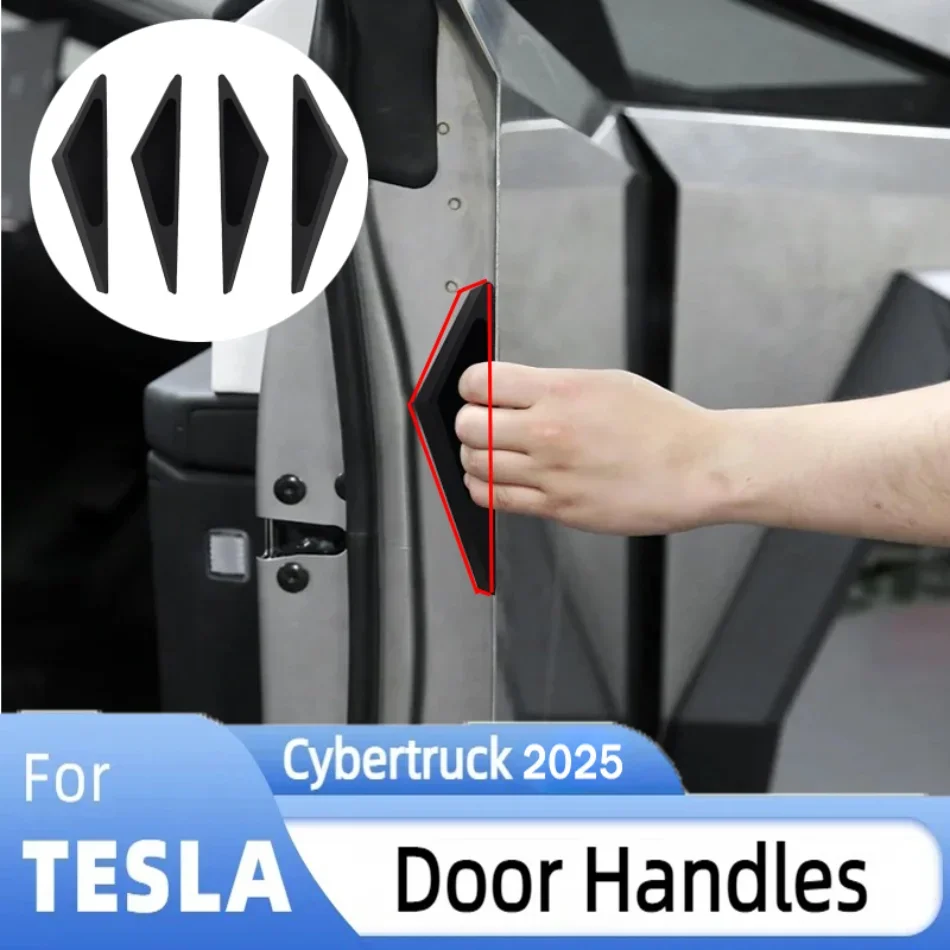 

For Tesla Cybertruck 2024-2025 Hidden 4pcs Door Handle Protector, Silicone Anti-Fingerprint Door Closer Car Accessories