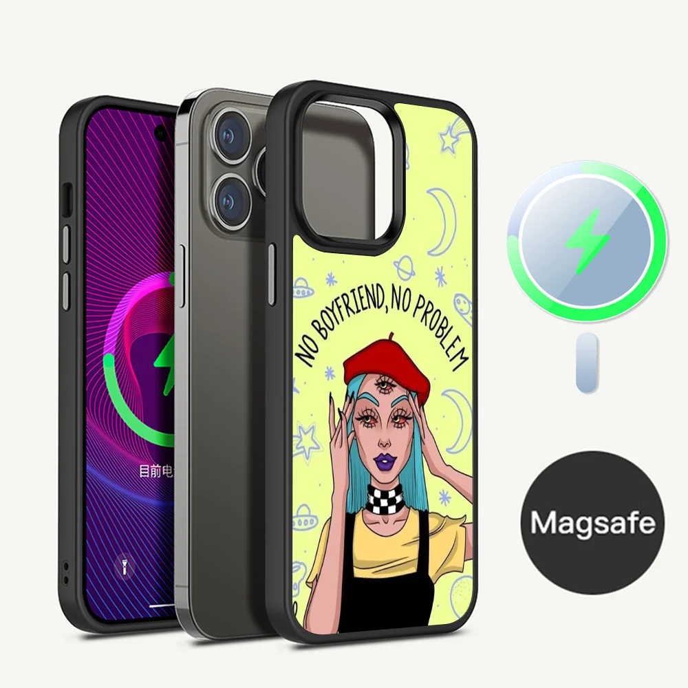 

Aesthetic Devil Woman Bad girl Painted Phone Case Magnetic Case For iPhone 14 13 12 11 15 Pro Max Plus Mini For Magsafe Wireless
