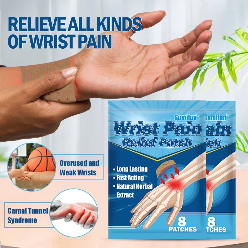 8~80Pcs Wrist Pain Relief Patch Hand Tendon Sheath Treatment Stickers for Thumb Finger Tenosynovitis Analgesic Plaster