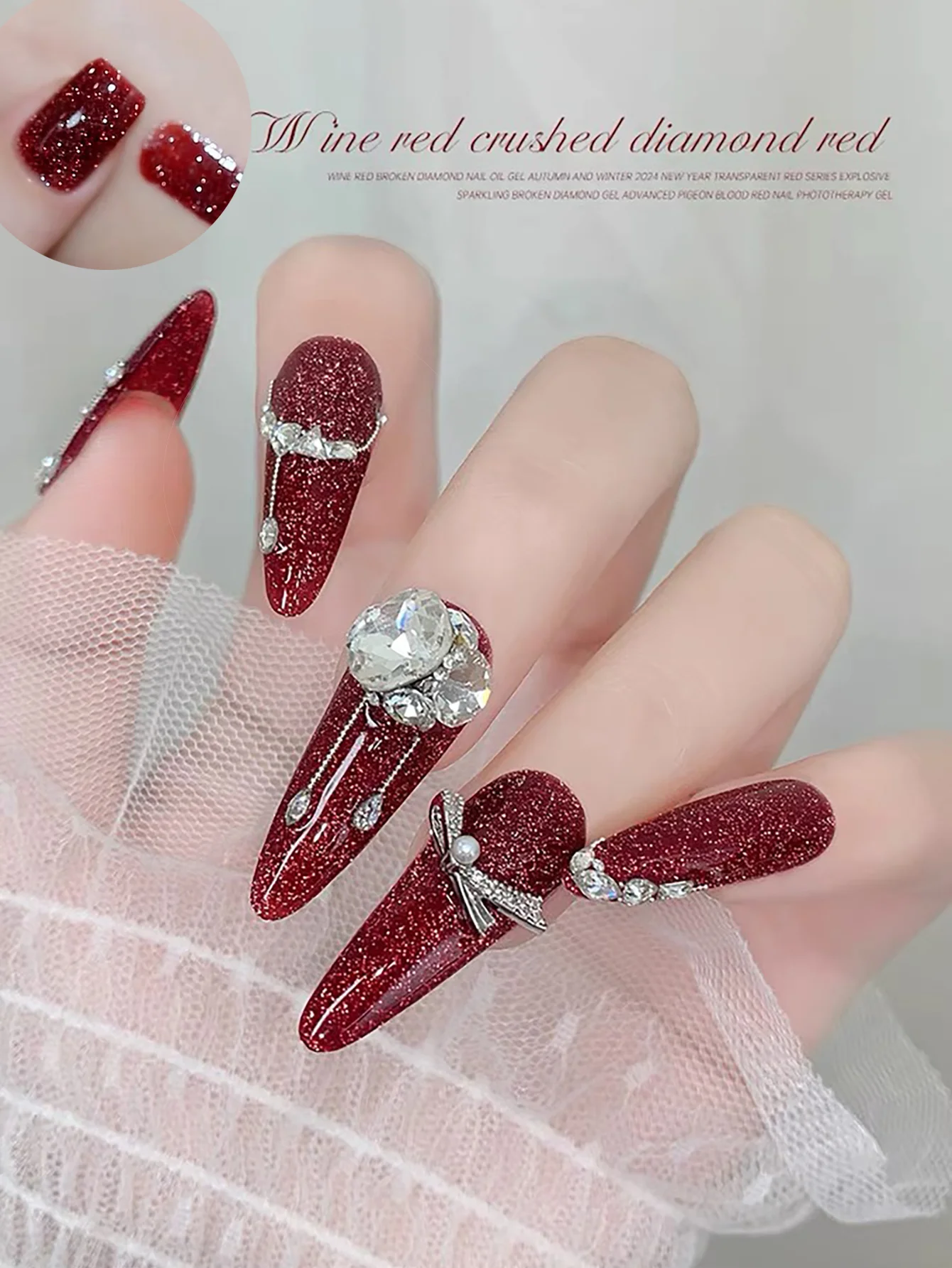 1pcs TC 새로운 스타일 깜박이는 검은 악어 다이아몬드 매니큐어 젤 인터넷 연예인 같은 스타일 화이트닝/인기 네일 아트