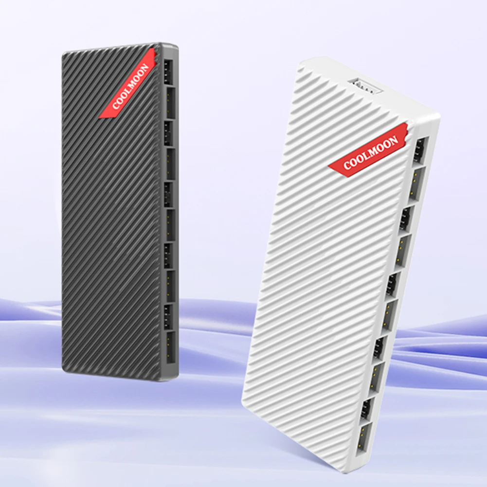 1 To 10 PWM & ARGB Hub Splitter Magnetic Suction 4 Pin PWM 3 Pin Addressable ARGB Adapter ARGB Controller Splitter for Case Fan