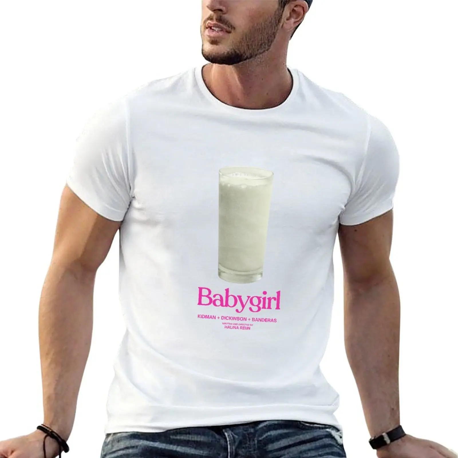

Babygirl glass of milk a24 T-Shirt funny t shirts dark humor t shirt custom print T-Shirt