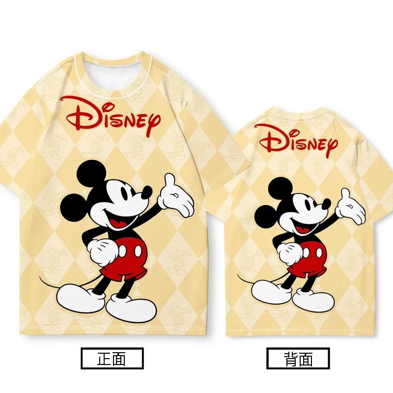 Kawaii Disney Animation Mickey Short Sleeve Summer Couple T-shirt Female Cartoon Minnie Pattern T-shirt Half Sleeve Clothes