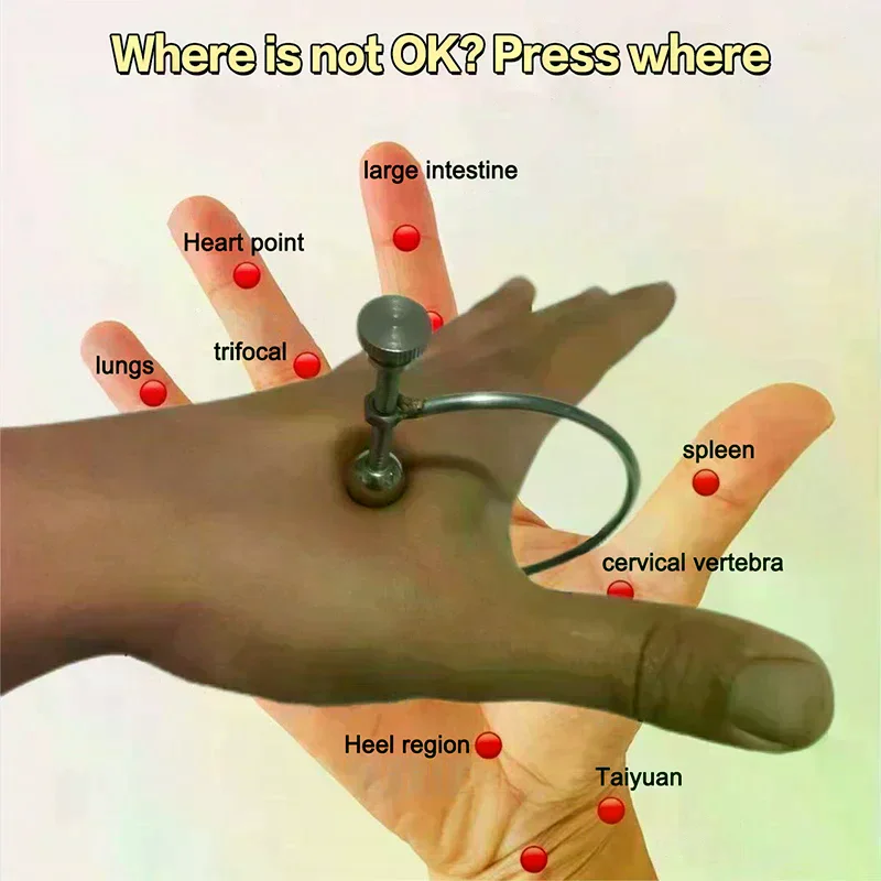 

Портативный массажный зажим из нержавеющей стали для точечного массажа пальцев и меридианов рук, массажер для акупунктурных точек рук
