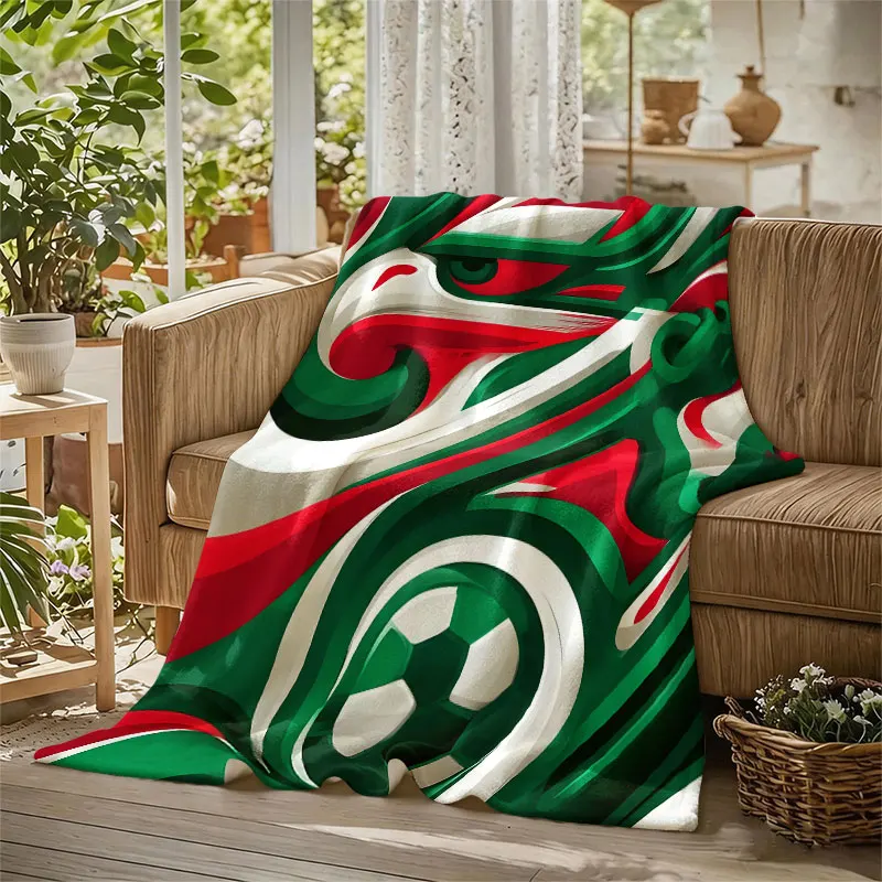 Eagle Soccer Art Flannel Blanket Warm Soft Halloween Christmas Decorative Couch Warm Cozy All-Season Gift