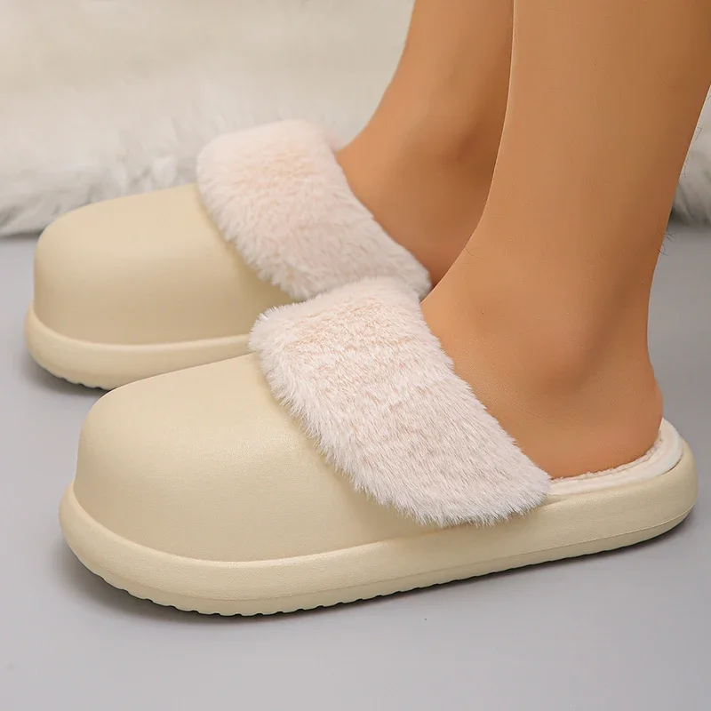 取り外し可能な豪華なスリッパ女性用軽量ノンスリップ屋内綿スリッパ女性キャンディーカラー厚い底ホームスライド女性