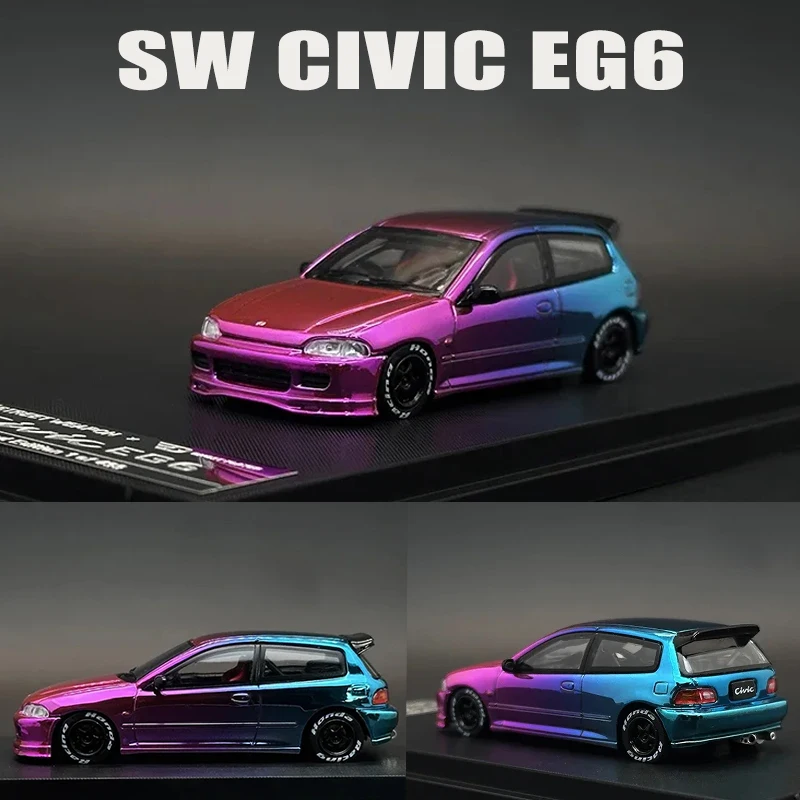 

SW 1:64 CIVIC EG6 Gradient Electroplate Diecast Diorama Car Model Collection Street Weapon