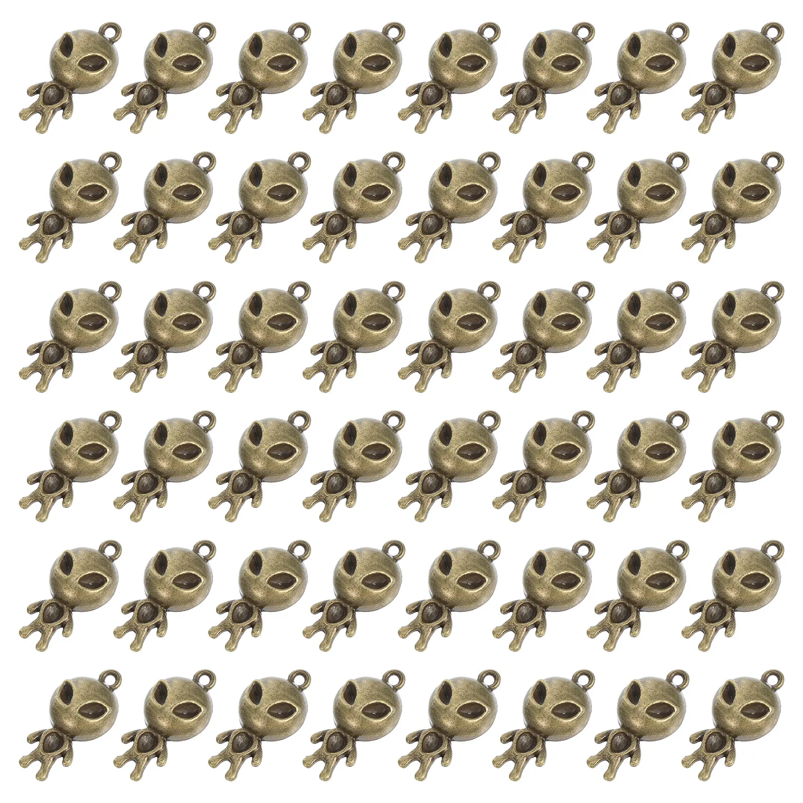 

50pcs Alien Pendant Necklace Alloy UFO Charm Valentiner Fashion Jewelry DIY Pendants Accessories Crafting