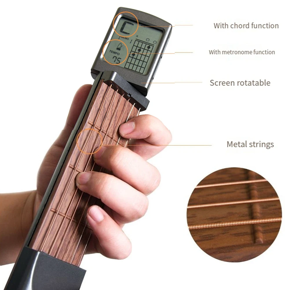 

Portable Electric Guitar Guitar Practice Tool With Screen For Beginners Guitar Accessories-AT20