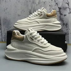

Trendy Men's Shoes Thick Bottom Sneakers Breathable Leather Surface Spring Autumn New Style Dad Casual Sports Shoes