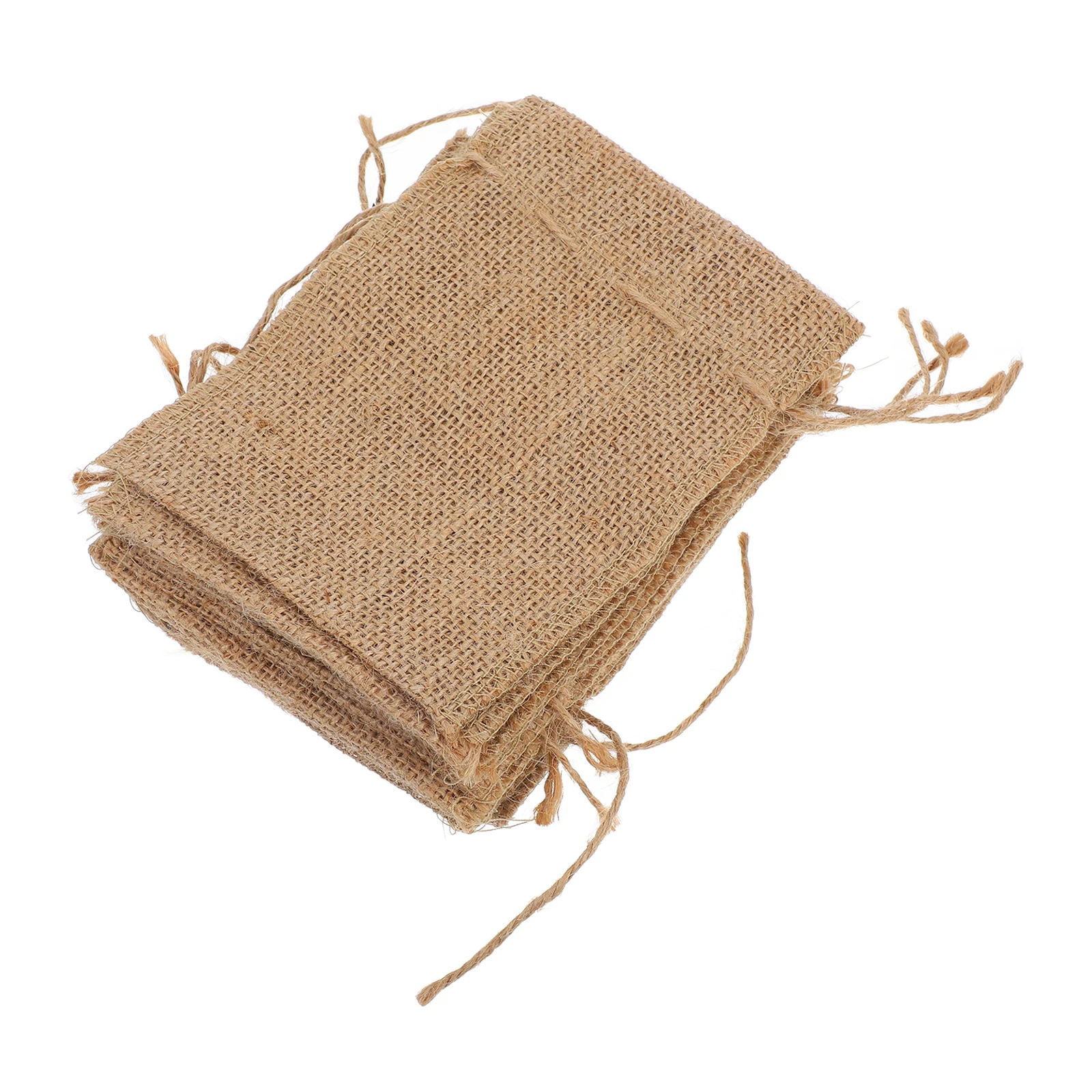 

10pcs Burlap Storage Bags Linen Drawstring 30x19cm Natural Sacks Handmade Treat Pouches Party Favor Gift Reusable