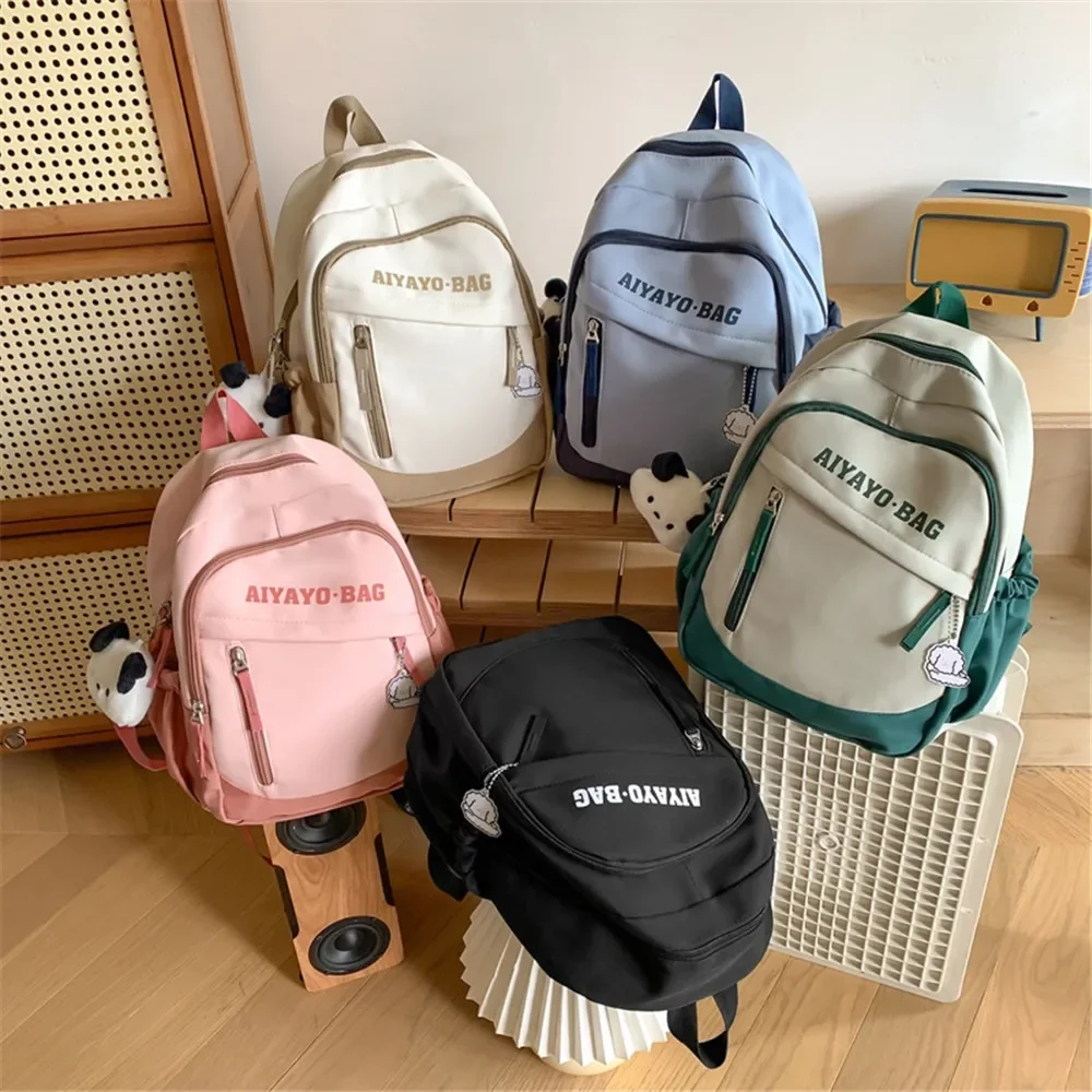 Large Female Cute College Backpack Girl Travel Book Backpack Nylon Fashion Ladies Leisure Bag Women Laptop School Bags Mochilas