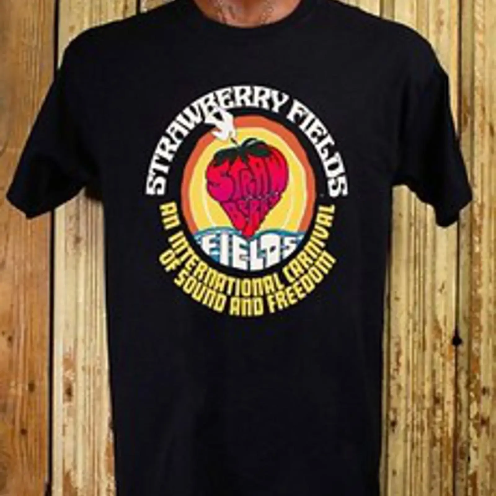 Strawberry Fields 1970 Canadian Rock Festival Cotton T Shirt XL vintage Washed designer clothes Top For Everyday Wear Stylish