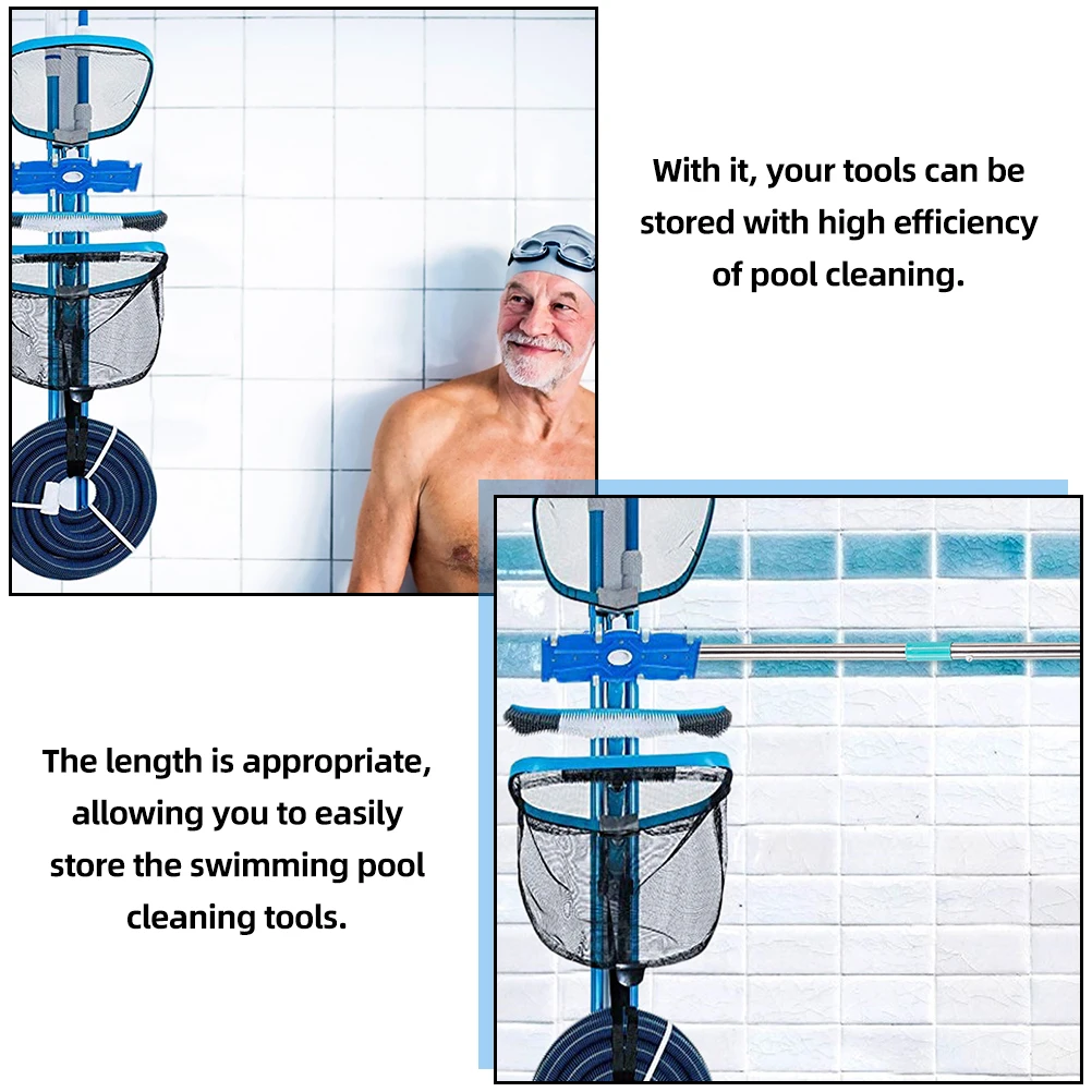 

1 set Swimming Pool Cleaning Tools Holder Durable Environmental Material Storage Bracket Pool Maintenance Accessories Efficient