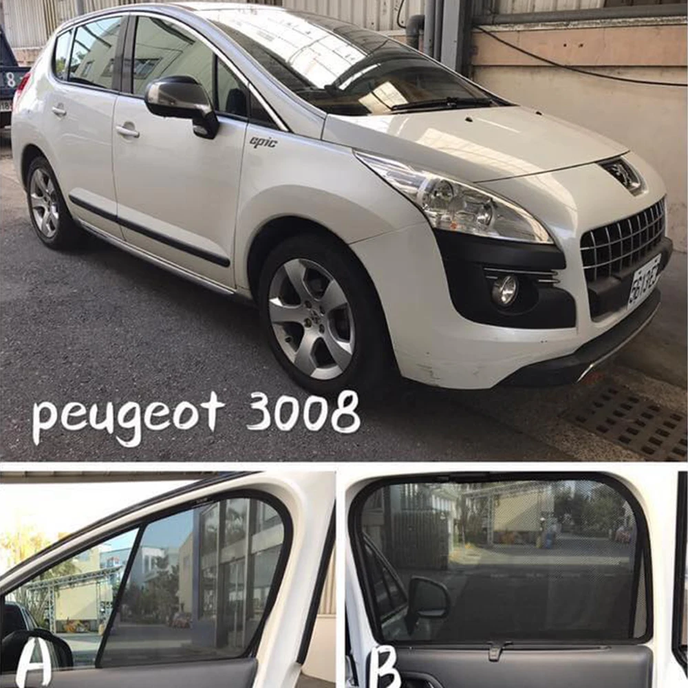 

For Peugeot 3008 MK1 2008-2016 Magnetic Car Sunshade Shield Front Windshield Curtain Rear Side Baby Window Sun Shade Visor