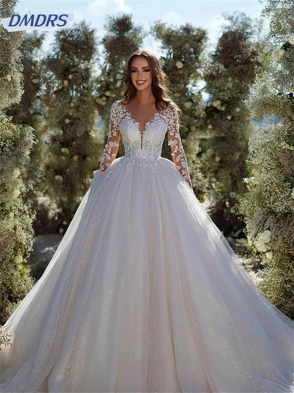 

Charming Off-Shoulder Wedding Dress 2024 Elegant Appliqué Ball Gown Luxurious Floor Length Bridal Gown Vestidos De Novia